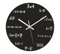 Horloge murale Equation pour les amateurs de mathématiques et les éducateurs, combinant fonctionnalité et esthétique mathématique pour le bureau ou la maison (7,6 x 10,2 cm, fond noir)