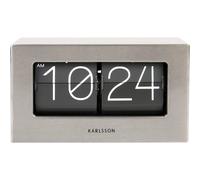Horloge murale et de table acier Present Time Boxed Flip Argenté 20,5x11,5x7 cm