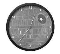 Horloge Murale Étoile de la Mort phosphorescente - Officiellement licencié Star Wars, Décoration Lumineuse - Inclut des Stickers muraux, Décor pour Chambres d'enfants, Fonctionne à Piles