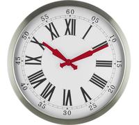 Horloge murale EUROTIME 56860-07 radiopiloté(e) 40 cm argent mécanisme dhorloge silencieux