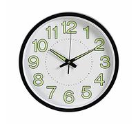 Horloge murale extérieure/intérieure étanche, horloge murale extérieure de jardin, grande horloge de jardin lumineuse fluorescente brillante de 12 pouces pour patio, jardin, piscine ou suspendue