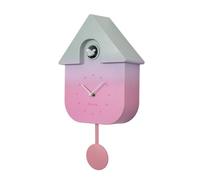 Horloge murale - FISURA - Coucou rose dégradé - Dimensions 21,5 x 8 x 41,5 cm - ABS - Design moderne