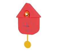 Fisura - Coucou Horloge Rouge avec Cadran Bleu. Coucou Murale. Pendule Murale Originale. 3 Piles AA Non incluses. 21,5x8x41,5. Plastique ABS.