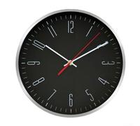 Horloge murale fonctionnelle en aluminium pour bureaux, maisons et zones d'attente (noir)