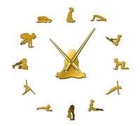 Horloge murale géante à faire soi-même pour trouver votre équilibre - Décoration murale moderne - Grande horloge murale moderne - Cadeau de pleine conscience (doré, 94 cm)