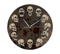 Horloge Murale Gothique | Horloge Squelette Décorative pour Halloween | Fonctionne sur Piles sans Bruit pour Intérieur Salon Cuisine Salle de Bain Chambre Décoration Ferme