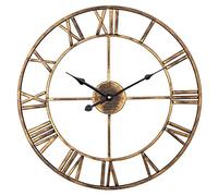 Horloge Murale Grande Horloge Murale Moderne, surdimensionné Rome Nombre décoratif Art Classique Metal Mur Wall Clock, Horloge silencieuse intérieure pour décor de Salon, cheminée, décoration de