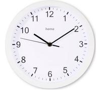 Hama Horloge murale Elba – Pendule quartz silencieuse Ø25 cm, verre, pile incluse – Blanc