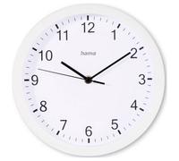 Hama Horloge murale Elba – Pendule quartz silencieuse Ø25 cm, verre, pile incluse – Blanc