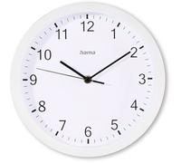 Hama Horloge murale Elba – Pendule quartz silencieuse Ø25 cm, verre, pile incluse – Blanc