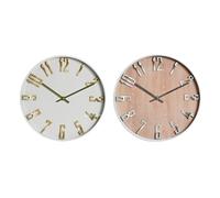 Horloge murale Home ESPRIT Blanc Or Argent PVC 30 x 4 x 30 cm (2 pièces)