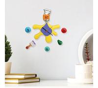 Horloge murale - Horloge d'art en résine 3D - Horloges murales à piles | Design coloré d'éclaboussures de peinture | Horloges murales décoratives amusantes pour chambre d'enfant, studio d'art, salon