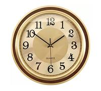 Horloge Murale Horloge Murale avec Cadre en Laiton doré à Piles - Facile à Lire - Facile à Utiliser - Horloge Murale décorative silencieuse for la Maison Horloge Murale pour Chambre à Coucher(L)