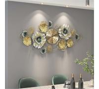 Horloge murale horloge murale moderne grande décoration de feuille de ginkgo en métal, décoration murale 3D avec une maison de cuisine créative numérique romaine sculpture murale, salon, 100 * 45 cm