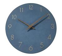 Horloge murale - Horloge murale silencieuse en bois plat de 30.5 cm sans tic-tac de style moderne horloge en bois à piles pour la maison, le salon, la cuisine, l'école, l'hôtel (bleu)