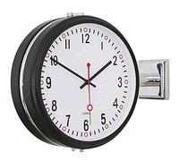 Horloge murale Horloge murale Vintage Rétro Horloge murale simple à quartz silencieuse à double face Horloge ronde en fer forgé pour la décoration de salon - Montres de