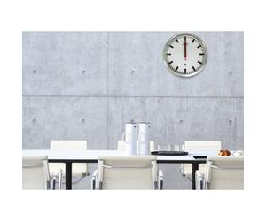 Horloge murale/horloge radio pilotée STATION, argent