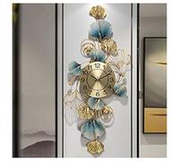 Horloge Murale, horloges murales en métal 3D t, Conception de Feuille de Ginkgo Grandes Montres murales de Salon Horloge de décoration à Quartz Moderne silencieuse sans tic-tac, 40X90CM