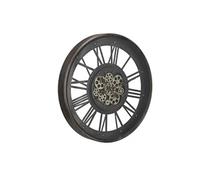 Horloge murale industrielle en métal et verre - D. 60 cm - Anthracite - ASTORIA