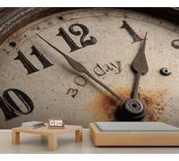 Horloge murale industrielle rustique, Art murale inspiré des années vintage, Décoration unique d'horloge pour murs d'accent du salon 280x200cm (Non autocollant)