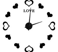 Horloge murale innovante en acrylique avec surface miroir Horloge murale autocollante pour la décoration de la maisonNoir