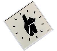 Horloge murale innovante style nordique motif chat mignon silencieux empêche le tic-tac Horloge murale de salon pour cuisine chambre 30x30cm / 11.8x11.8in