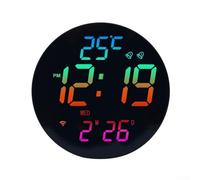 Horloge murale intelligente avec affichage RVB et synchronisation sans fil avec capteur de lumière luminosité automatique, pour calendrier perpétuel et compte à rebours avec alimentation de type C