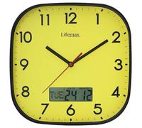 Horloge Murale, Jour Et Date, Visage Jaune - 2401Y