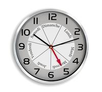 Horloge murale jour et heure grande lisibilité