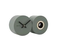 Karlsson Horloge murale Duo Coucou (KA5789GR) métal mat Vert Jungle