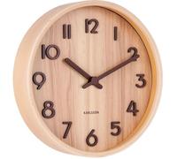 Karlsson KA5808WD Horloge Murale Ronde Pure Small Bois Clair Beige D22 x 4,5 cm
