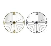 Horloge Murale - LANA DECO - Thyann - Noir - Doré - Métal - 60 x 3 x 60 cm