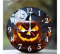 Horloge Murale Lanterne à citrouille 30cm, Moderne Silencieuse Pendule Murale, Arabes Chiffres Pendules Murales Facile à Lire, horloge murale Ronde pour Décoration de Cuisine Salon Chambre Bureau