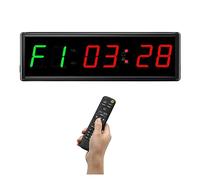 Horloge Murale LED, 2.3" Gym Timer, LED Interval Digital Countdown Wall Clock Fitness, .3Inch Chiffres Bas/Haut Horloge Chronomètre for La Maison