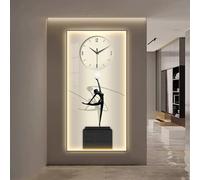Horloge Murale LED 3D Moderne - Horloge Décorative Silencieuse à Piles pour Chambre Ou Salon, Design Unique Et Facile à Lire, Décoration Murale élégante pour La Maison Gold-d 19 * 39IN