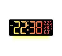 Horloge murale LED à changement de couleur avec affichage de la température et fonction alarme, télécommande minuteur pour la maison ou le bureau, outil de gestion du temps