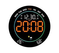 Horloge murale LED avec moniteur de température et prévisions météo 25,4 cm | Cette grande horloge murale LED affiche la température et les prévisions météo pour vous aider à planifier votre emploi du