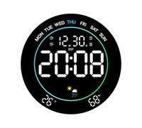 Horloge murale LED avec moniteur de température et prévisions météo 25,4 cm | Cette grande horloge murale LED affiche la température et les prévisions météo pour vous aider à planifier votre emploi du