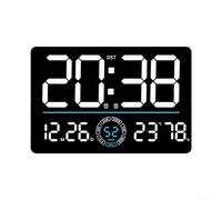 Horloge murale LED élégante avec télécommande pratique pour une utilisation sans effort dans votre maison ou votre bureau (blanc)