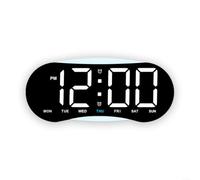 Horloge Murale LED Grand Écran pour affichage Complet Horloge | Affichage complet, heure, jour, date, température, alarme visible en un coup d'œil(Black+White)
