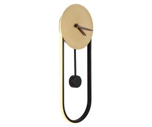 Horloge murale LED Horloge analogique avec éclairage rétroéclairé doré, acrylique, métal, 16W 695lm blanc chaud, LxHxP 22x58x5,5 cm