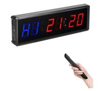 Horloge Murale LED, Minuterie d'intervalle de remise en forme, Rechargeable, luminosité réglable, compte à rebours, chronomètre gymnastique, horloge sport for la maison