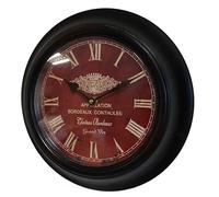 Horloge Murale - L'HERITIER DU TEMPS - Chateau Bordeaux - Fer Noir - Plexiglass - Vintage 32x32cm
