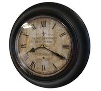 Horloge Murale - L'HERITIER DU TEMPS - St Huber - Fer Noir - Plexiglass - Vintage 32x32cm