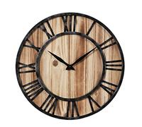 Horloge Murale, LIKELUK 15,7 Pouce Horloge Silencieuse En Bois Pendule Antique Grands Chiffres Décor pour Bureau Cuisine Salon Chambre