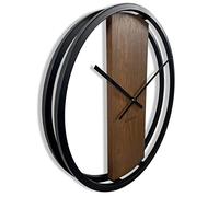 Horloge en chêne LOFT OVAL métal 3d wengé