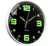 Horloge murale lumineuse, 30 cm, silencieuse, veilleuse silencieuse, à quartz, fonctionne avec piles, facile à lire pour la chambre, la maison, la chambre, le bureau, l'école, la cuisine