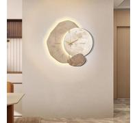 Horloge murale lumineuse à LED créative - Horloge murale moderne décorative à suspendre pour la maison, le restaurant et l'hôtel - Design artistique élégant pour une ambiance améliorée