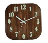 Horloge murale lumineuse créative 12 '' décoration en bois horloges de nuit sans tic-tac à piles brillent BrunChiffre Classique