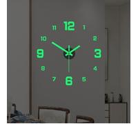 Horloge murale lumineuse, DIY 3D Horloge murale numérique, Mouvement Silencieux, Diamètre (20-50 cm), assemblage libre, Vert